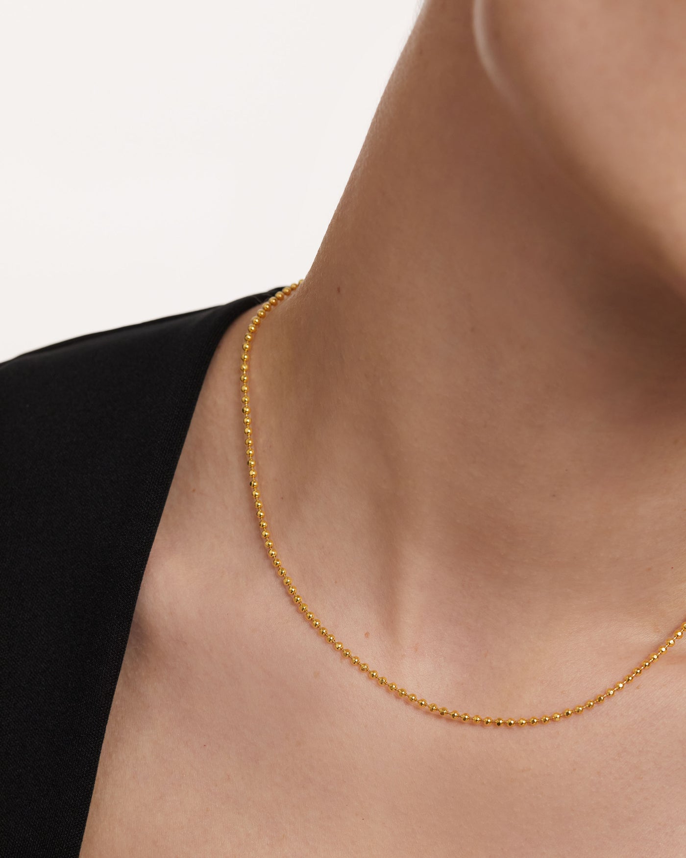 18K Gold Ball Chain Necklace