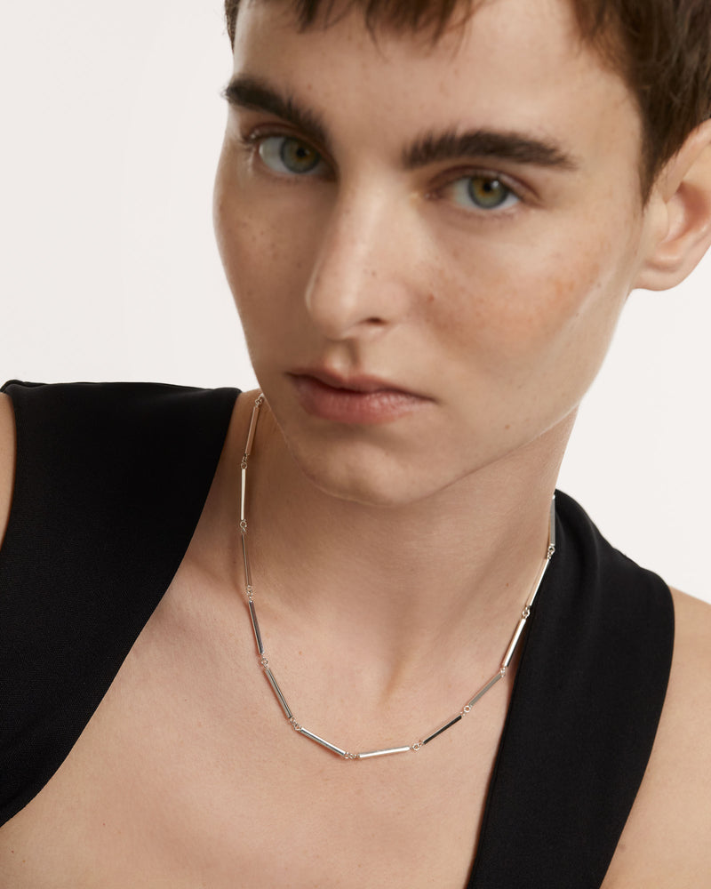 Collier chaine en argent Barre - 
  
    Argent massif
  
