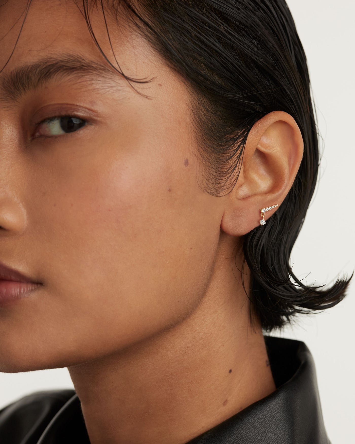 Crystal and zirconia  ear piercings