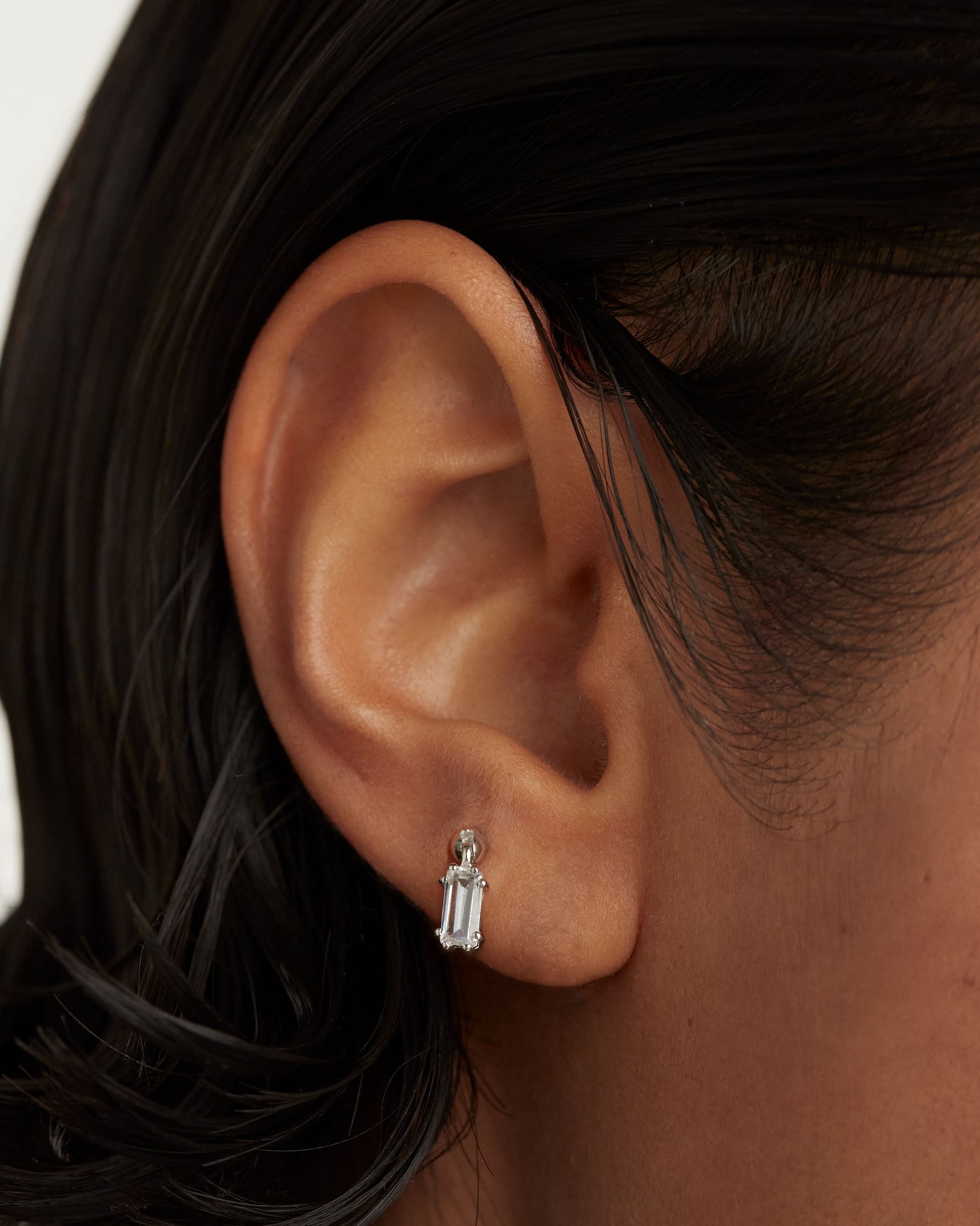 Single on sale silver earrings
