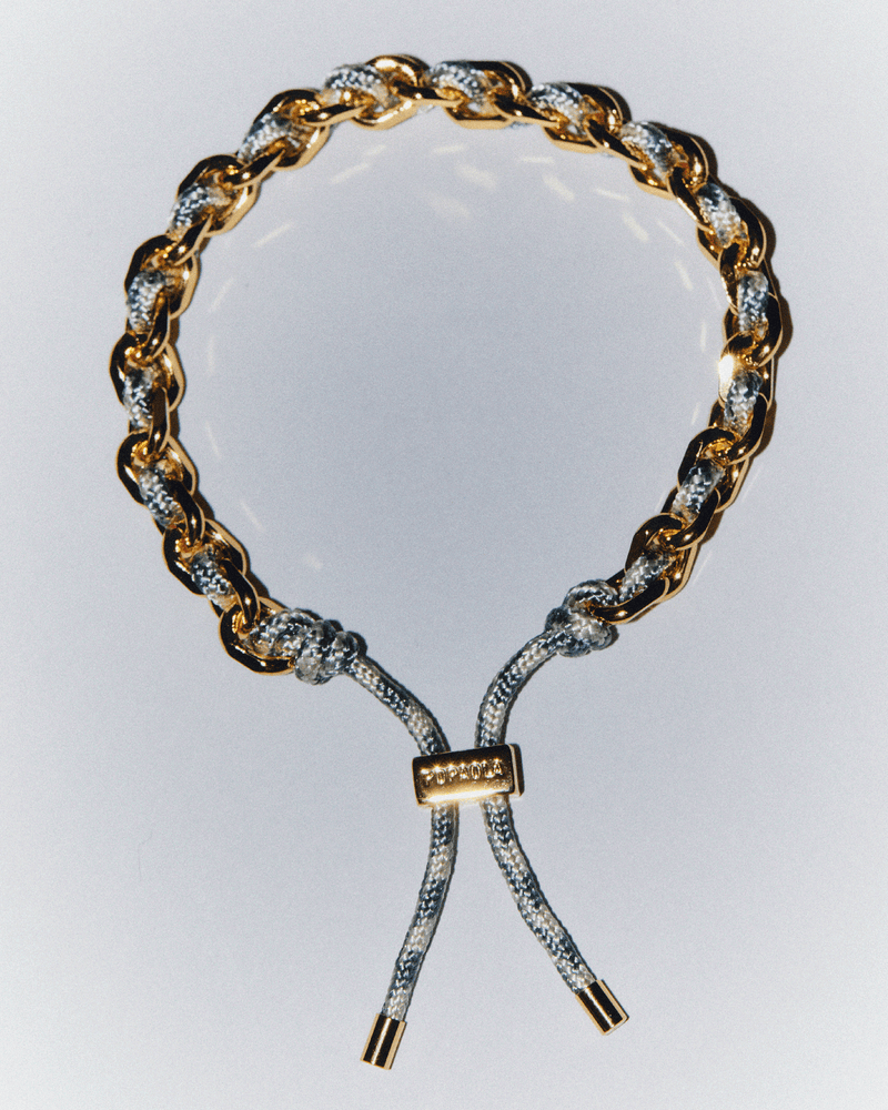 Bracelet Cordon et Chaîne Sky - 
  
    Laiton / Placage Or 18 Ct
  
