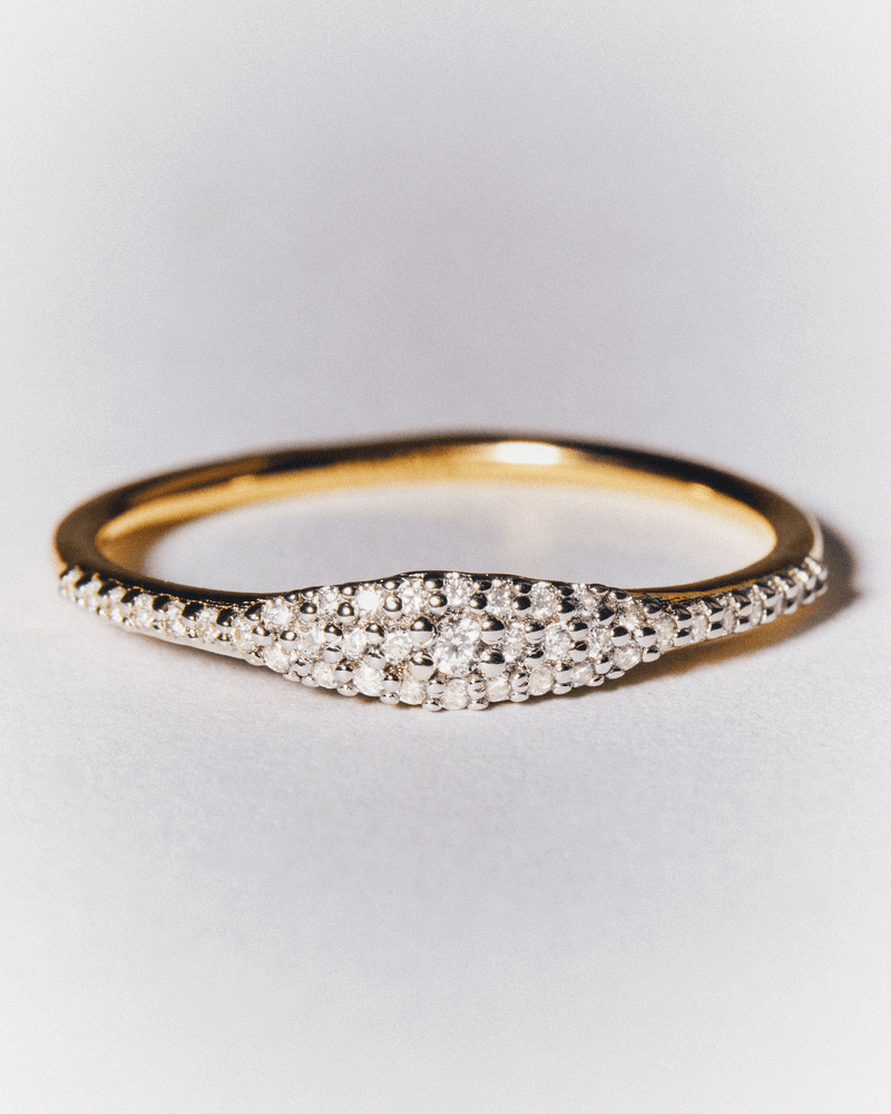Anneau de joint en or jaune Macido a engagé 39 diamant de laboratoires de laboratoire de 0,17 carats