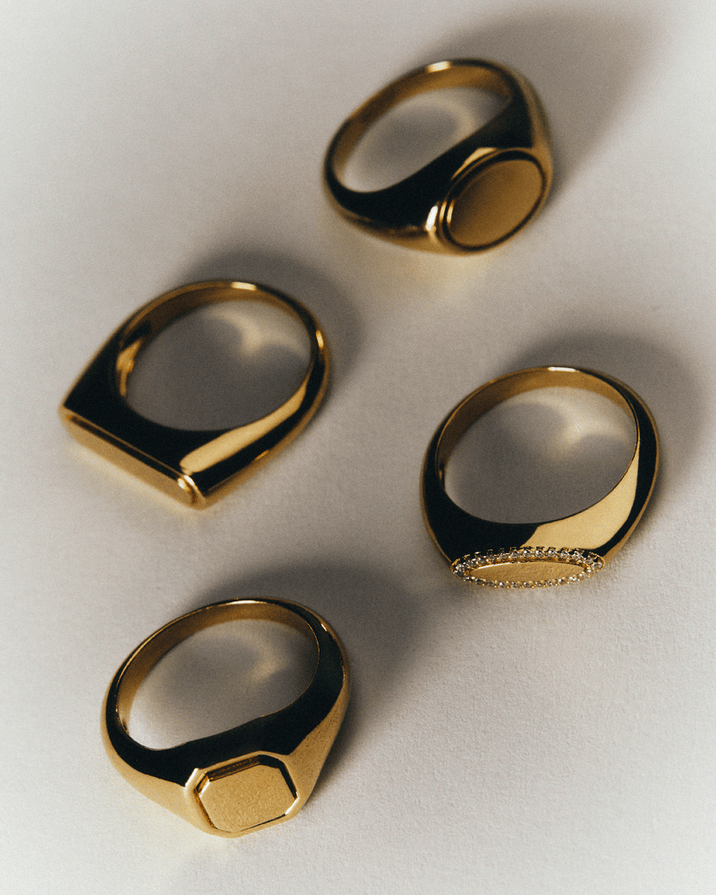 Octet Stamp Ring - 
  
    Sterling Silver / 18K Gold plating
  
