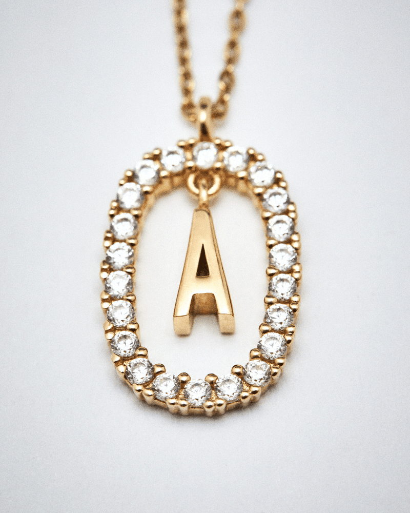 Diamonds and Gold Letter A Necklace - 
  
    18K Gold
  
