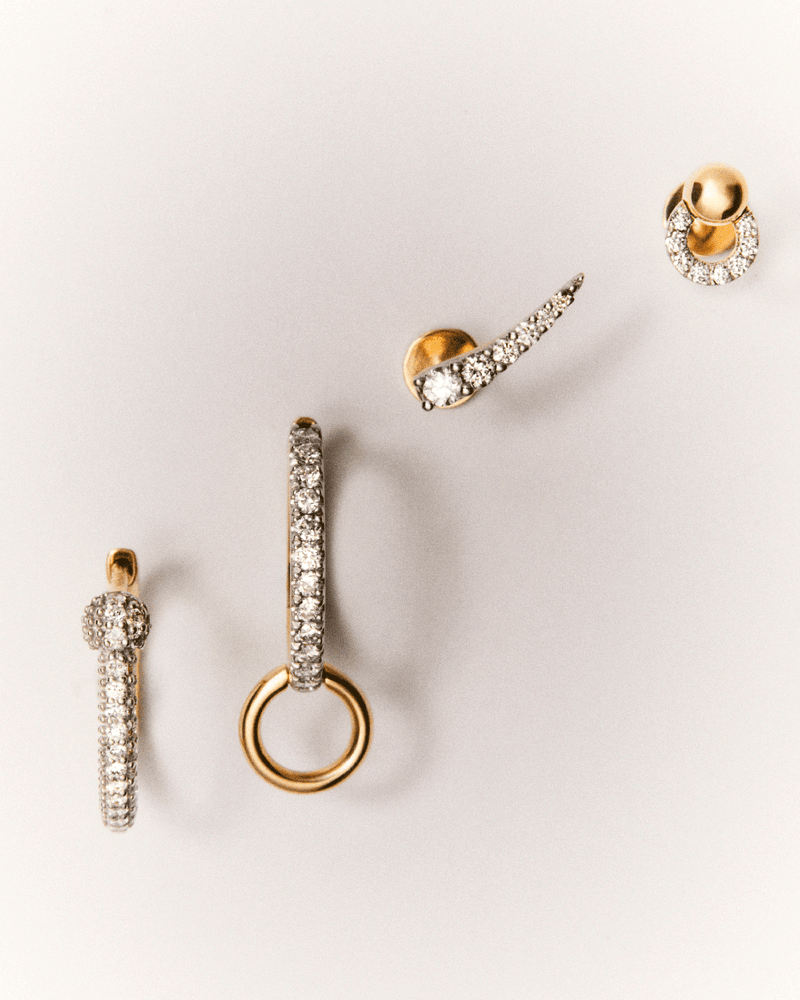 Boucle d'oreille individuelle en or et diamants Glee - 
  
    Or 18 carats
  
