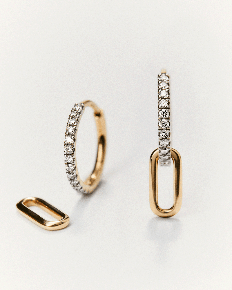 Diamonds and gold Tay hoops - 
  
    18K Gold
  
