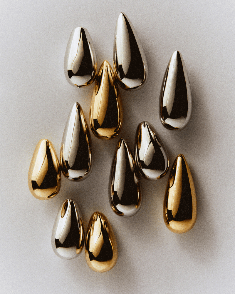 Large Sugar Earrings - 
  
    Sterling Silver / 18K Gold plating
  

