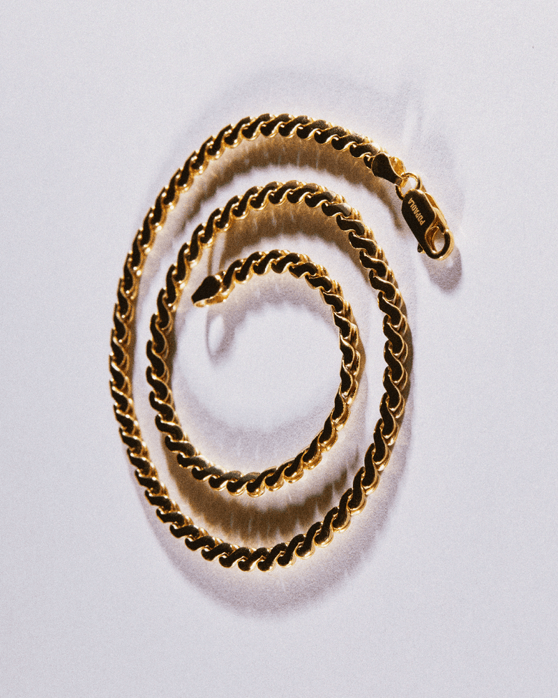 Gliederkette Large Serpentine Halskette - 
  
    Sterling Silber / 18K Goldplattierung
  
