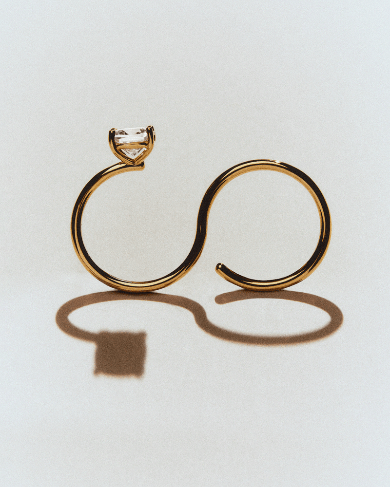 Sofia Zwei-Finger-Ring - 
  
    Sterling Silber / 18K Goldplattierung
  
