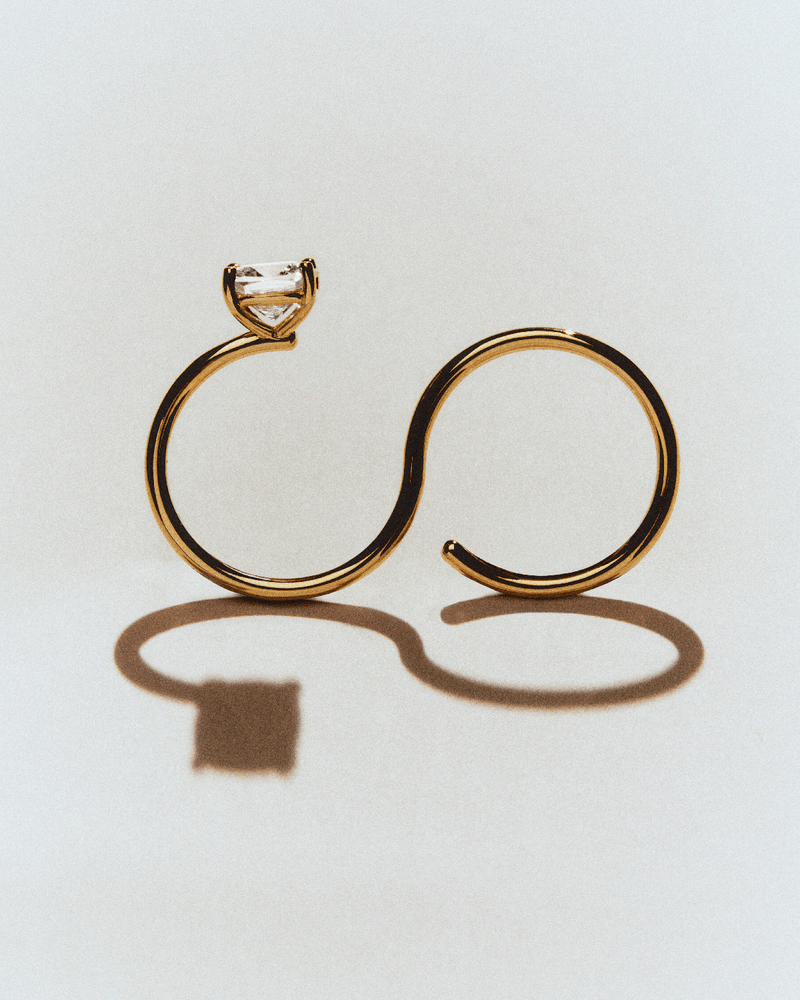 Anello Doppio Dito Sofia - 
  
    Argento sterling / Placcatura in Oro 18K
  
