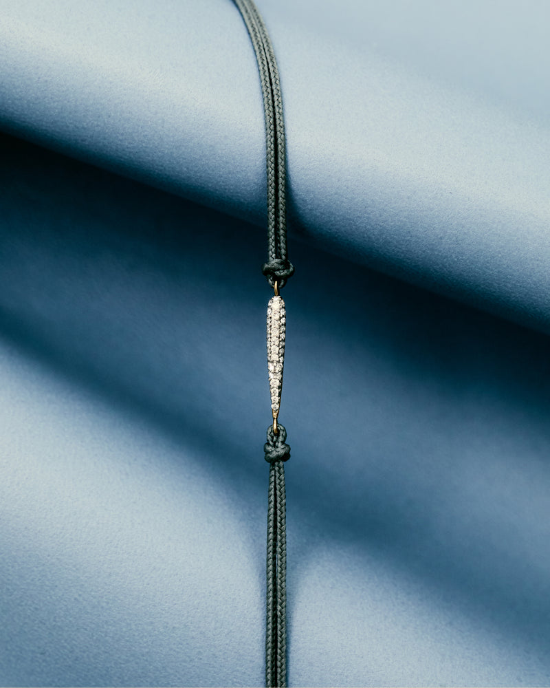 Diamant-Kordelarmband aus massivem Gelbgold mit ovalem Laborgezüchtete Pavé-Diamanten