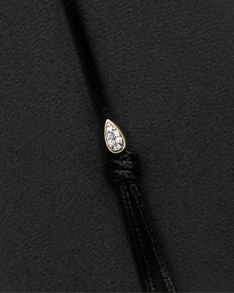 Diamant-Kordelarmband mit einem Tropfen besetzt mit Laborgezüchtete Pavé-Diamanten