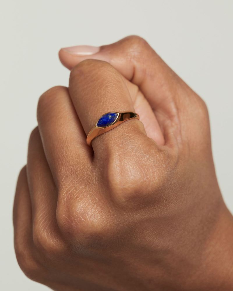 Lapislazuli Nomad Siegelring - 
  
    Sterling Silber / 18K Goldplattierung
  
