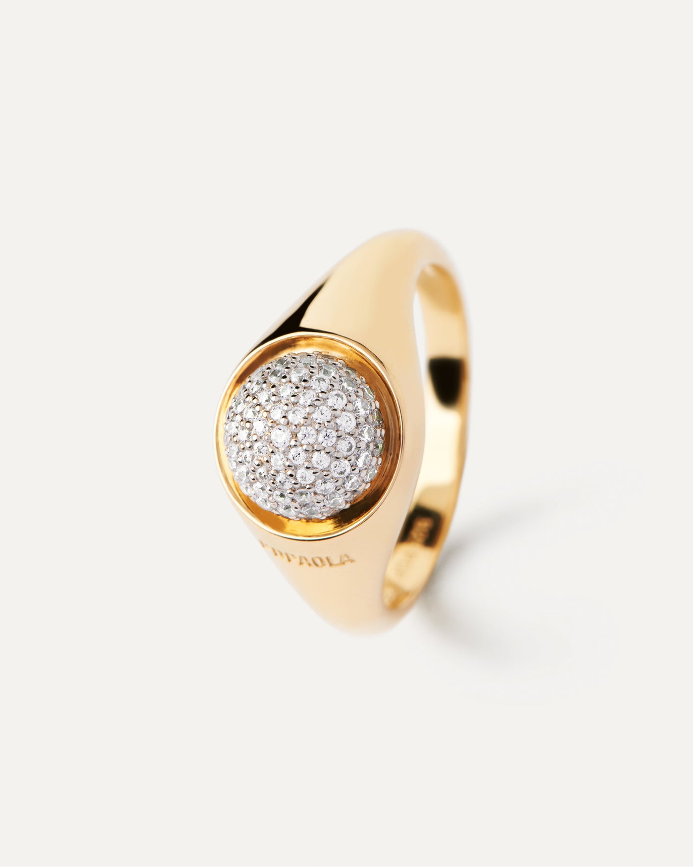 Anello Pavé Moon - 
  
    Argento sterling / Placcatura in Oro 18K
  

