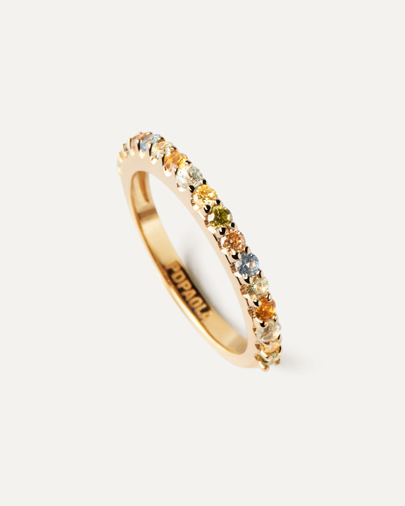 Anillo Rainbow - 
  
    Plata de Ley / Baño de Oro 18K
  
