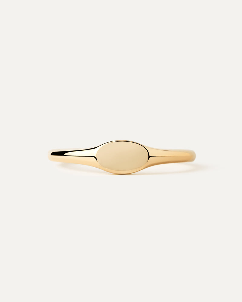 Anello sigillo Oval mini - 
  
    Argento sterling / Placcatura in Oro 18K
  
