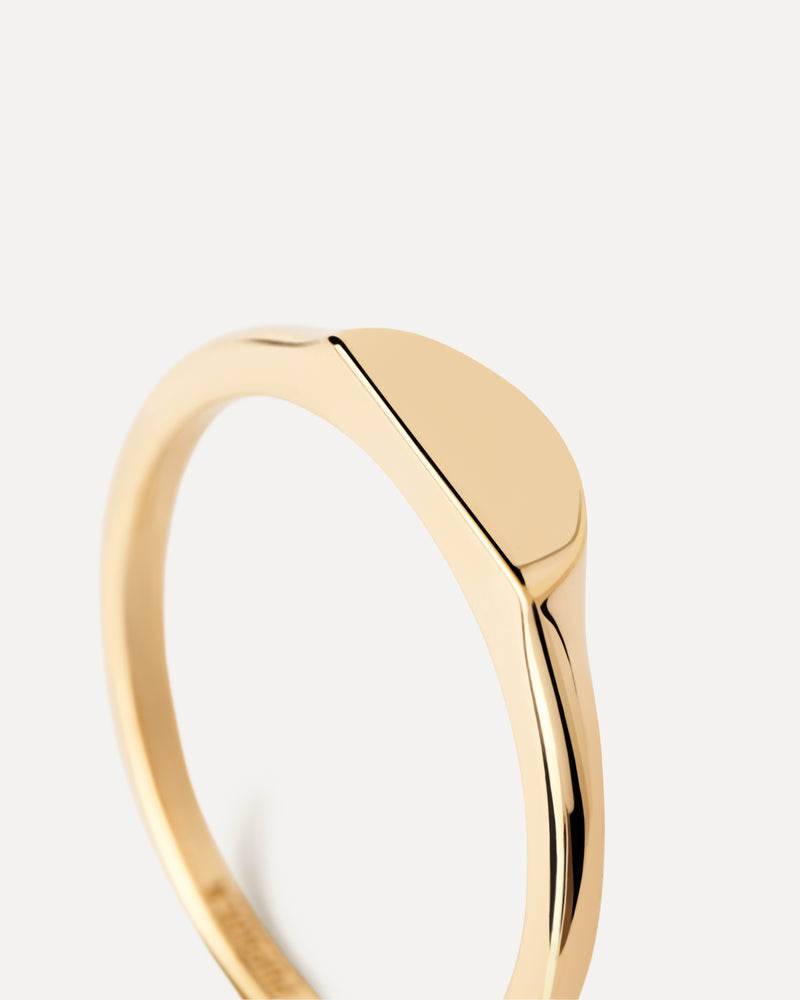 Anello sigillo Half Circle mini - 
  
    Argento sterling / Placcatura in Oro 18K
  
