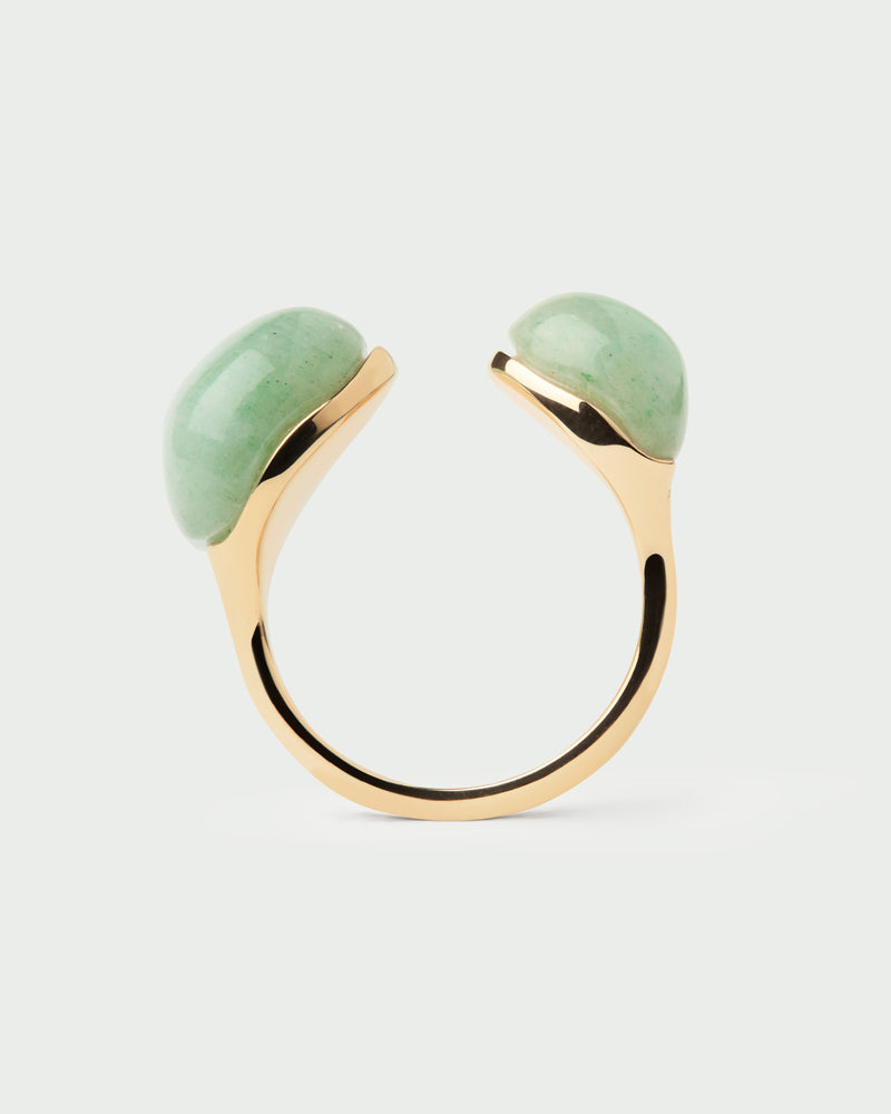 Grüner Aventurin Gravity ring - 
  
    Sterling Silber / 18K Goldplattierung
  
