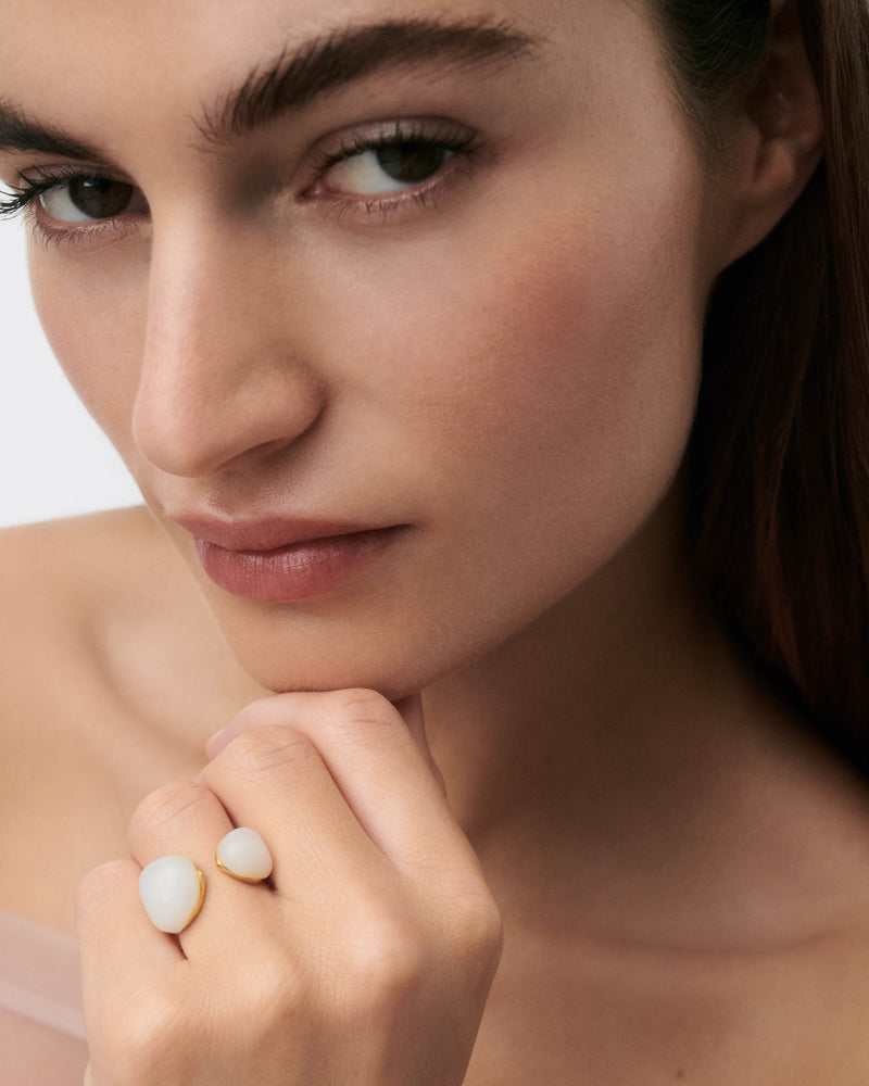 Anillo Cuarzo Gravity - 
  
    Plata de Ley / Baño de Oro 18K
  
