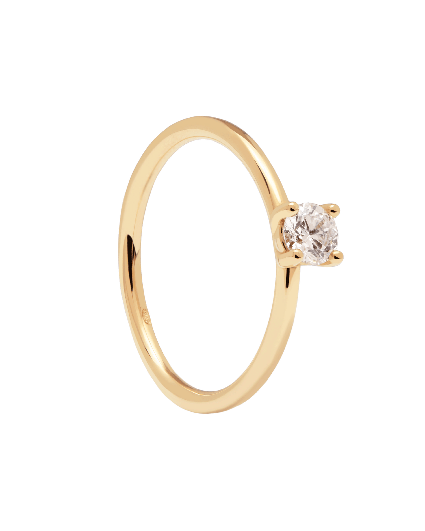 Diamonds and gold Solitaire Medium Ring