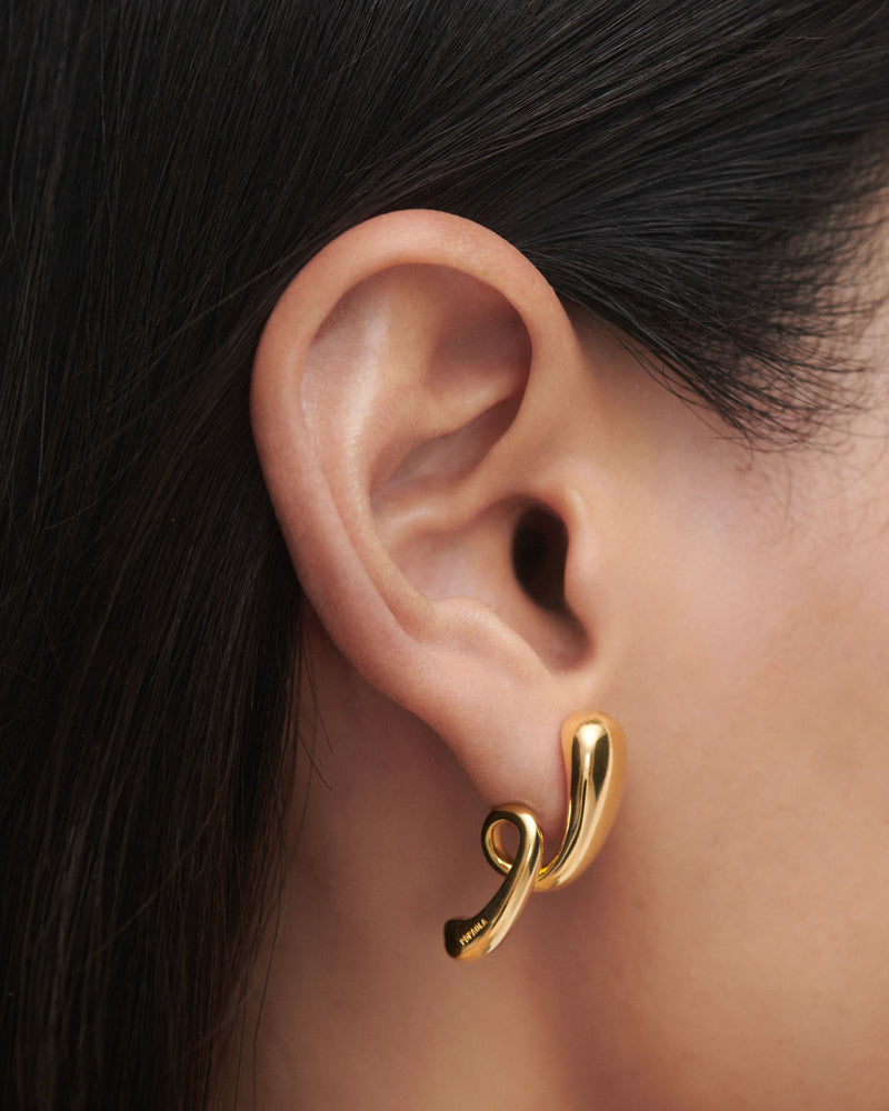 Pendientes Orbit - 
  
    Plata de Ley / Baño de Oro 18K
  
