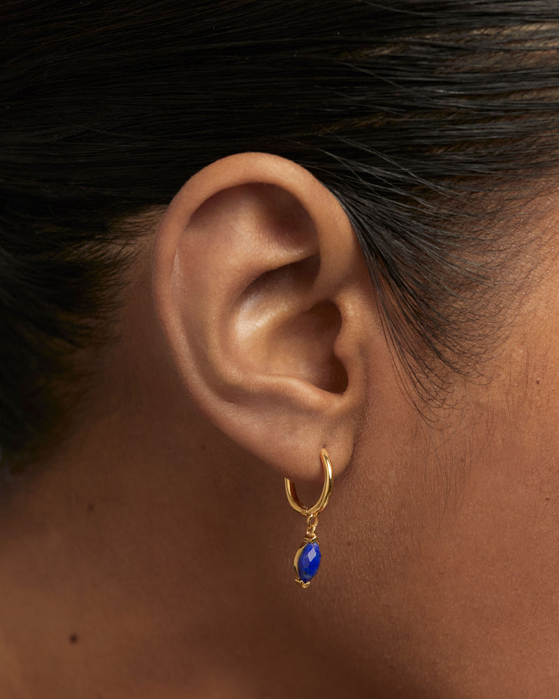 Lapis Lazuli Nomad Hoops - 
  
    Sterling Silver / 18K Gold plating
  
