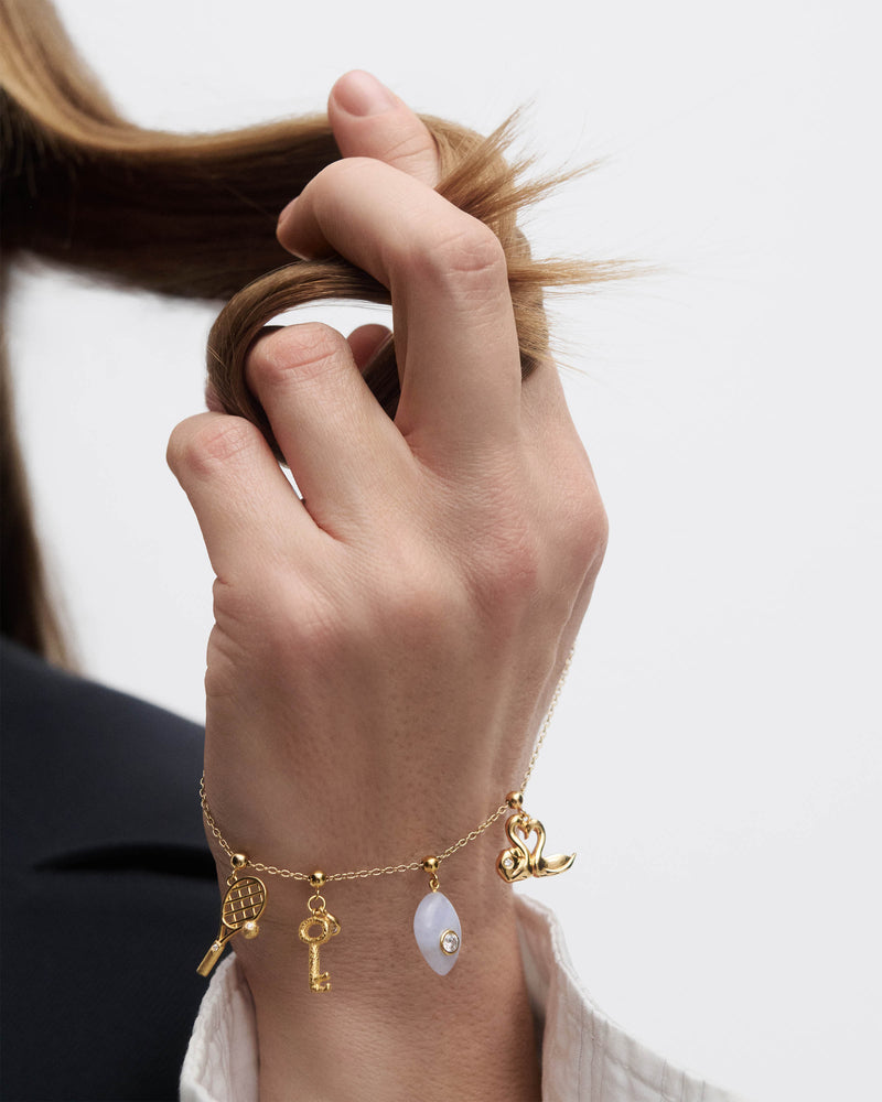 Charm Tennis - 
  
    Argento sterling / Placcatura in Oro 18K
  
