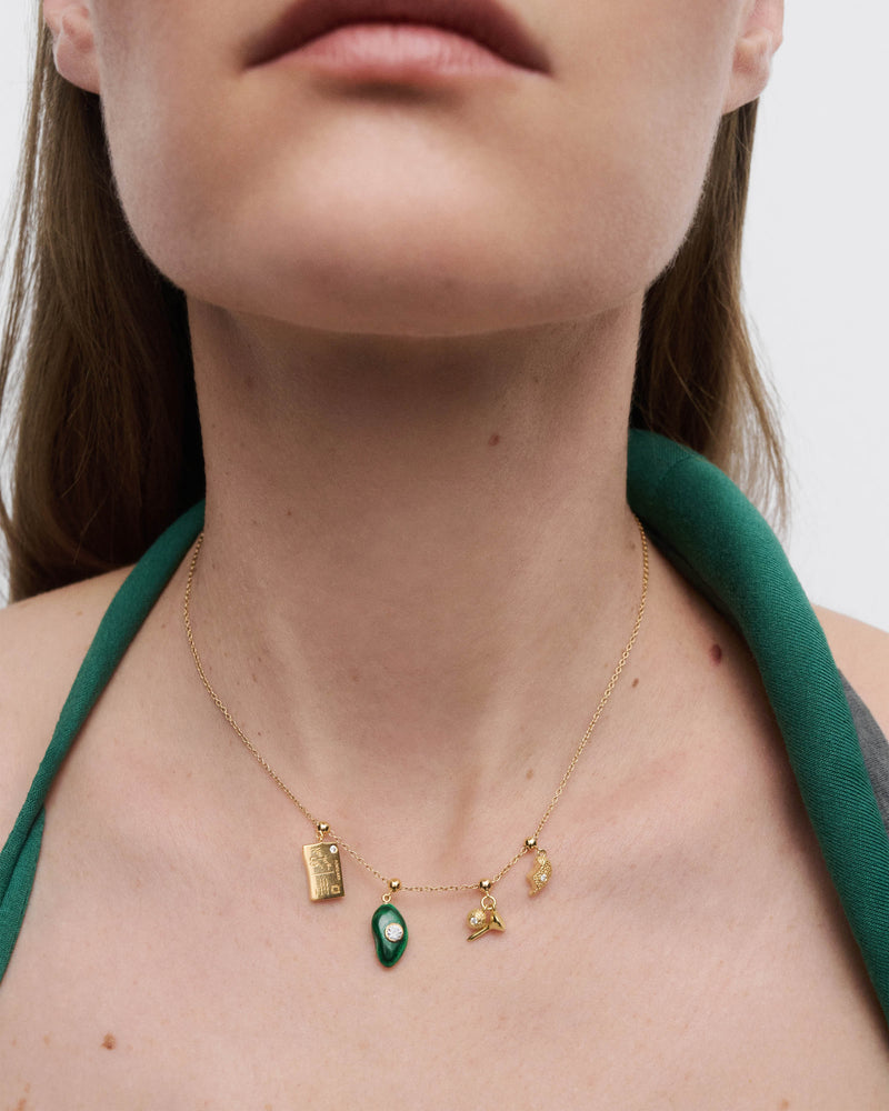 Charm Malachite Trasformazione - 
  
    Argento sterling / Placcatura in Oro 18K
  
