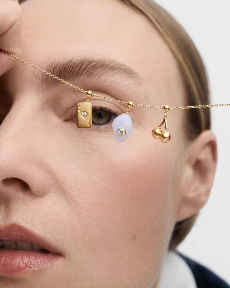 Charm Agata blu Serenità - 
  
    Argento sterling / Placcatura in Oro 18K
  
