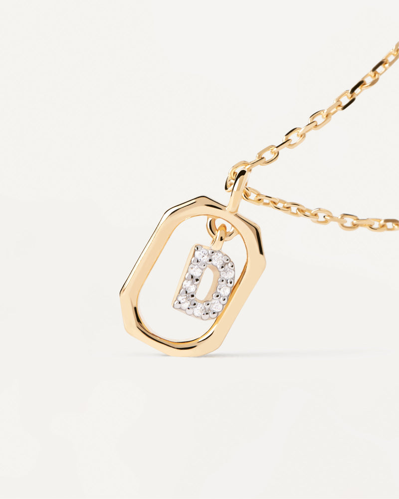 Collana Con Lettera D Mini - 
  
    Argento sterling / Placcatura in Oro 18K
  
