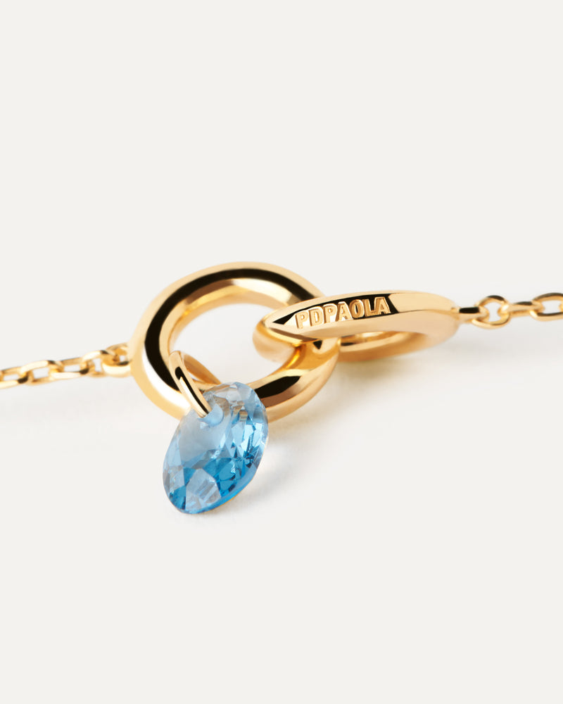 Collana Lily blu - 
  
    Argento sterling / Placcatura in Oro 18K
  

