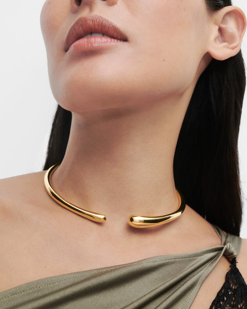 Collana girocollo Orbit - 
  
    Argento sterling / Placcatura in Oro 18K
  
