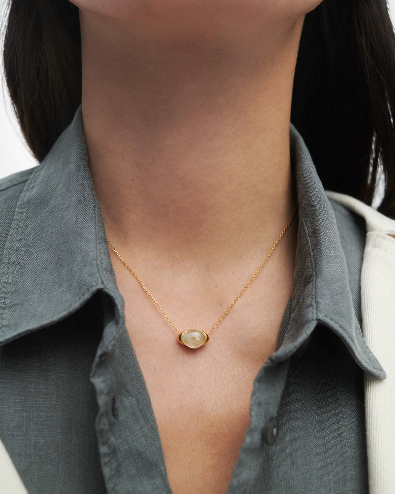 Collana prehnite Bay - 
  
    Argento sterling / Placcatura in Oro 18K
  
