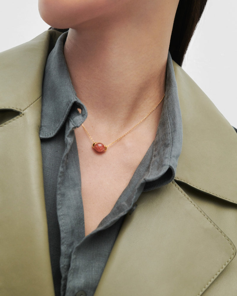 Collana pietra solare Bay - 
  
    Argento sterling / Placcatura in Oro 18K
  
