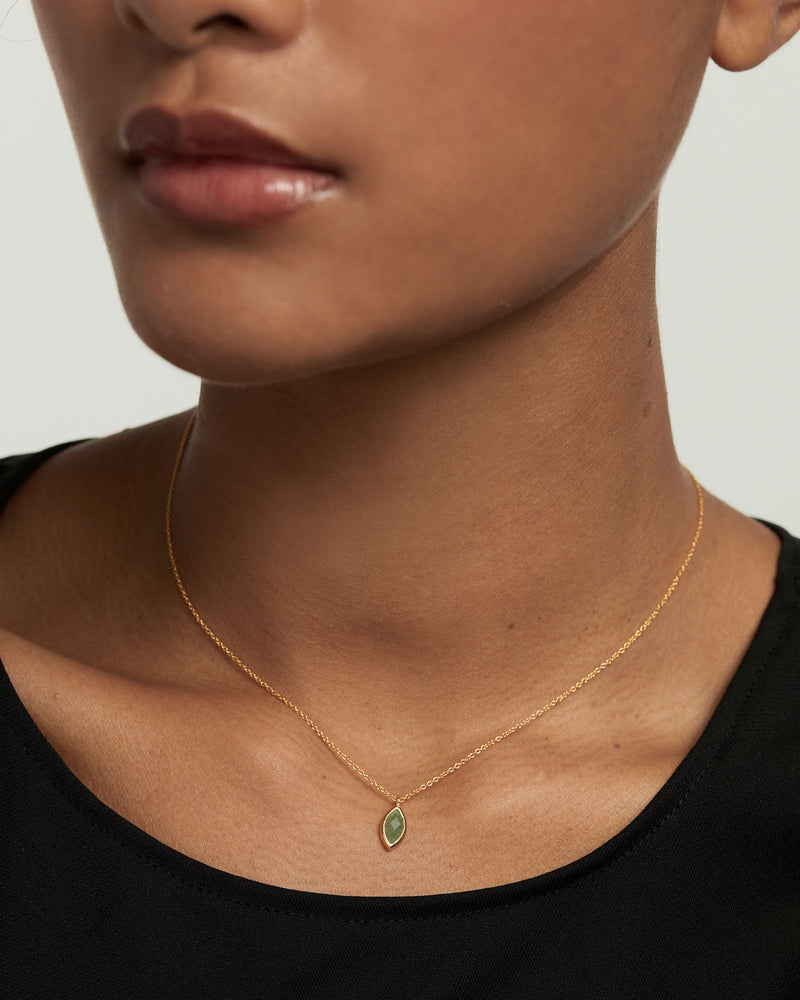 Collar Aventurina Verde Nomad - 
  
    Plata de Ley / Baño de Oro 18K
  
