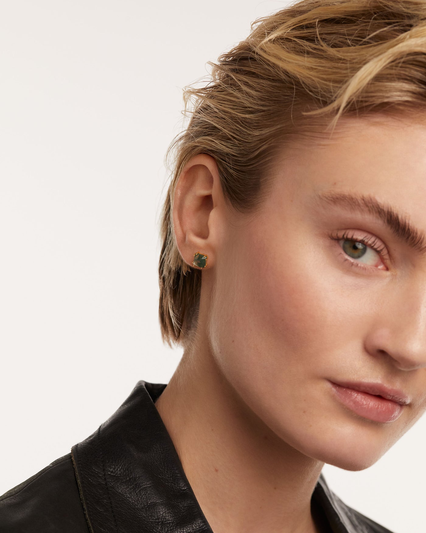 Agate Crystal and zirconia ear piercings