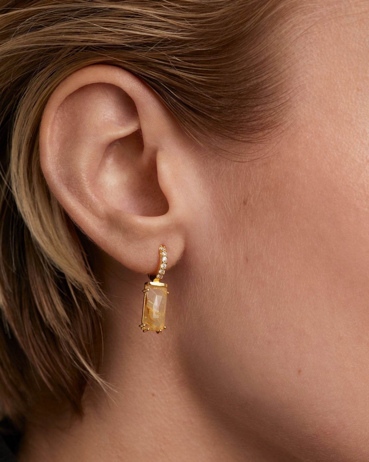 Crystal and zirconia Quartz ear piercings