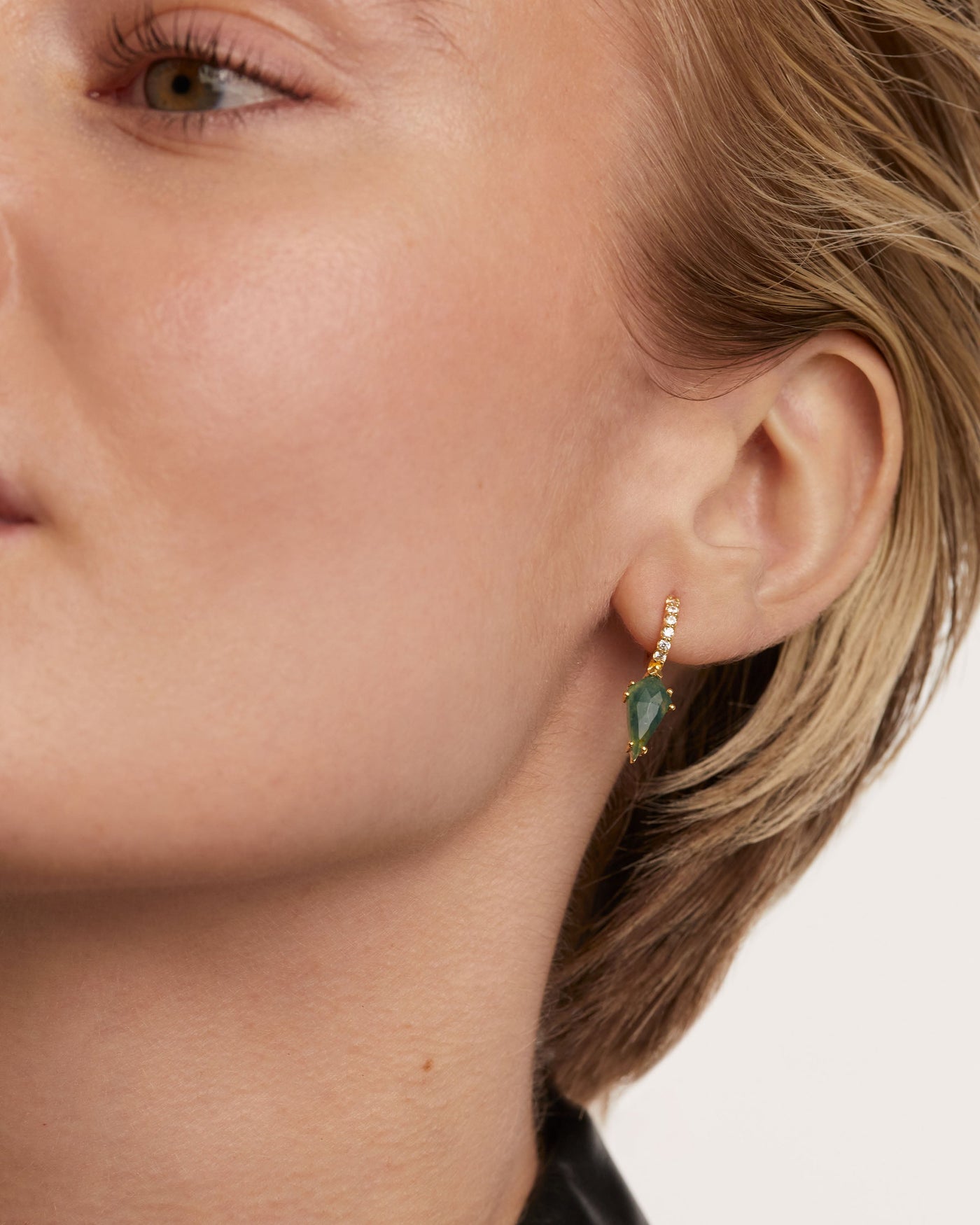 Agate Crystal and zirconia ear piercings