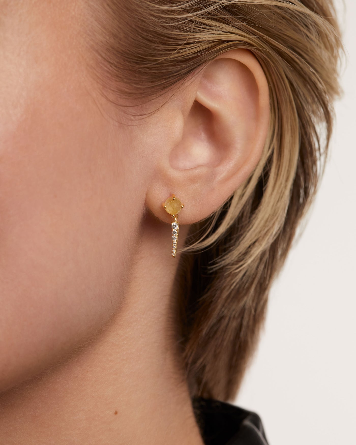 Crystal and zirconia Quartz ear piercings