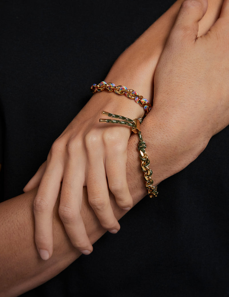 Bracciale Catena e Corda Cottage - 
  
    Ottone / Placcatura in Oro 18K
  
