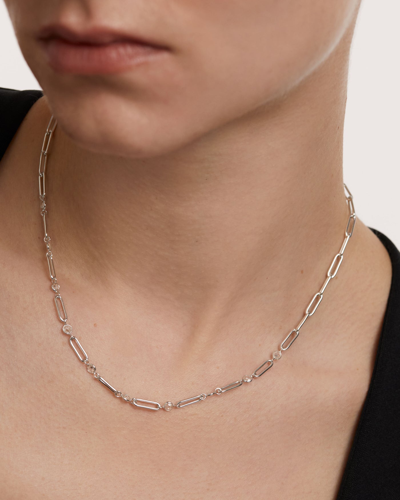 Big Statement Chain Silver Necklace - PDPAOLA