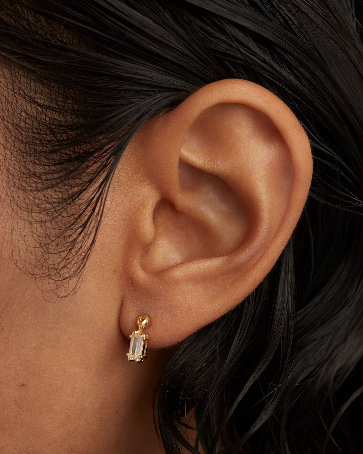 Crystal and zirconia  ear piercings