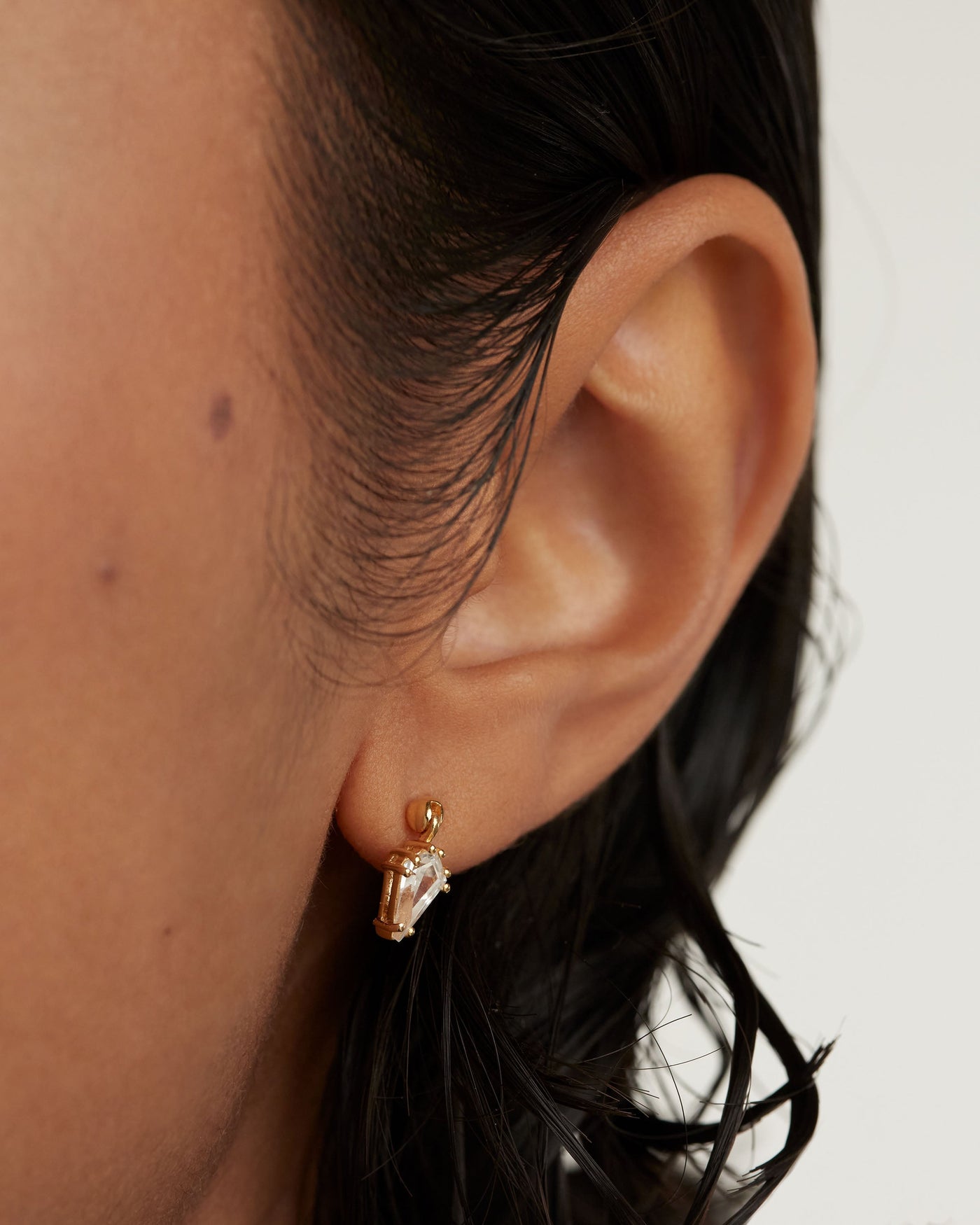 Crystal and zirconia  ear piercings