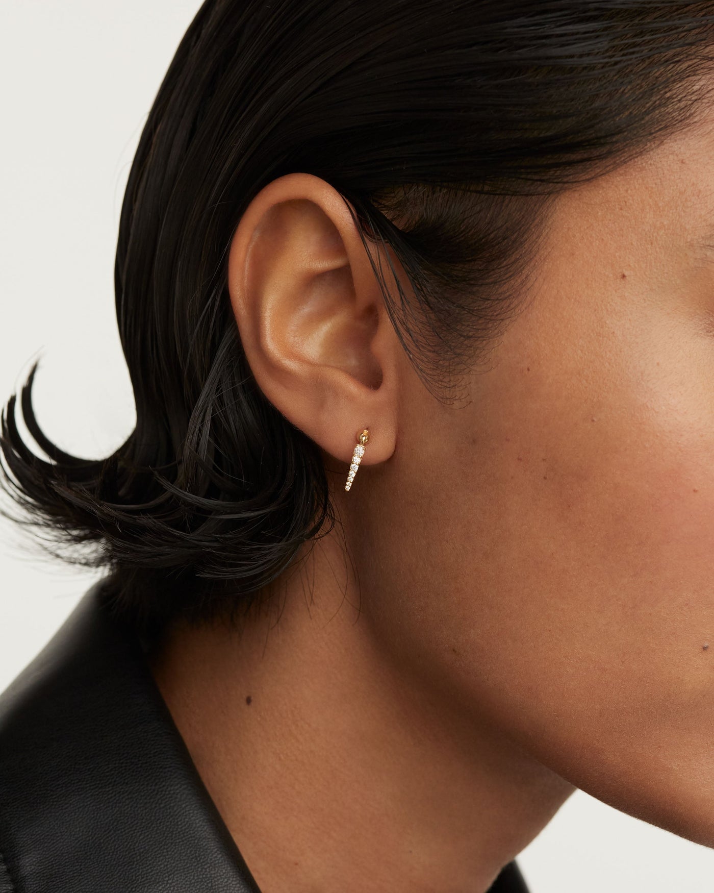 Crystal and zirconia  ear piercings