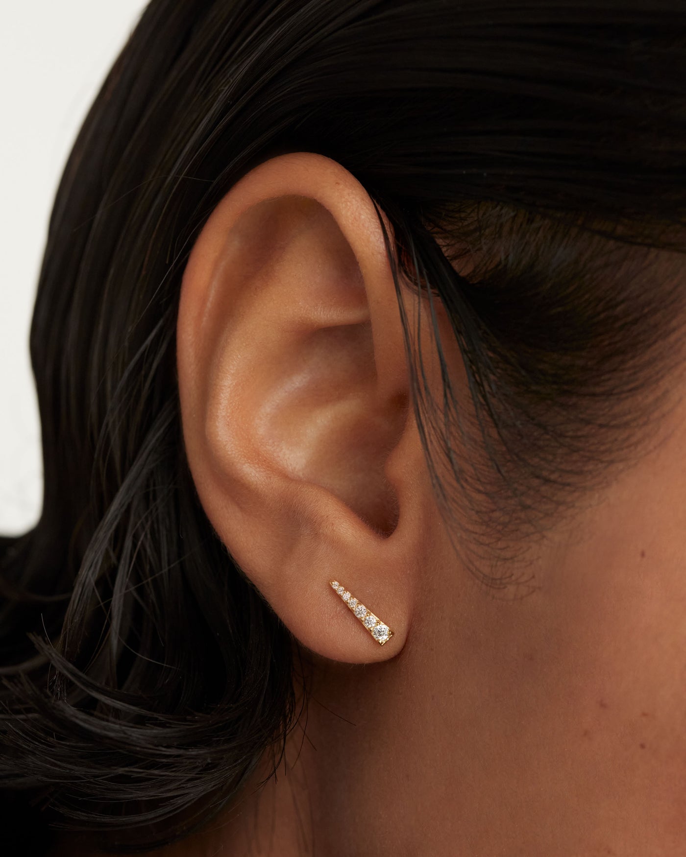 Crystal and zirconia  ear piercings