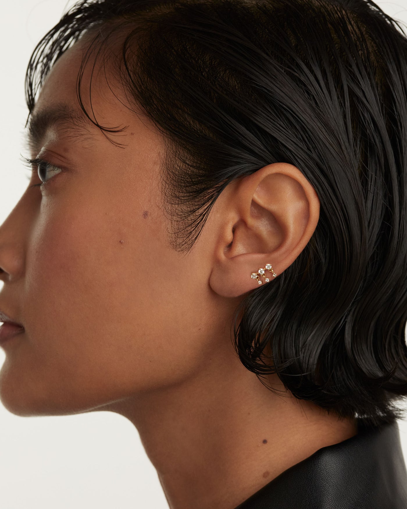 Crystal and zirconia  ear piercings