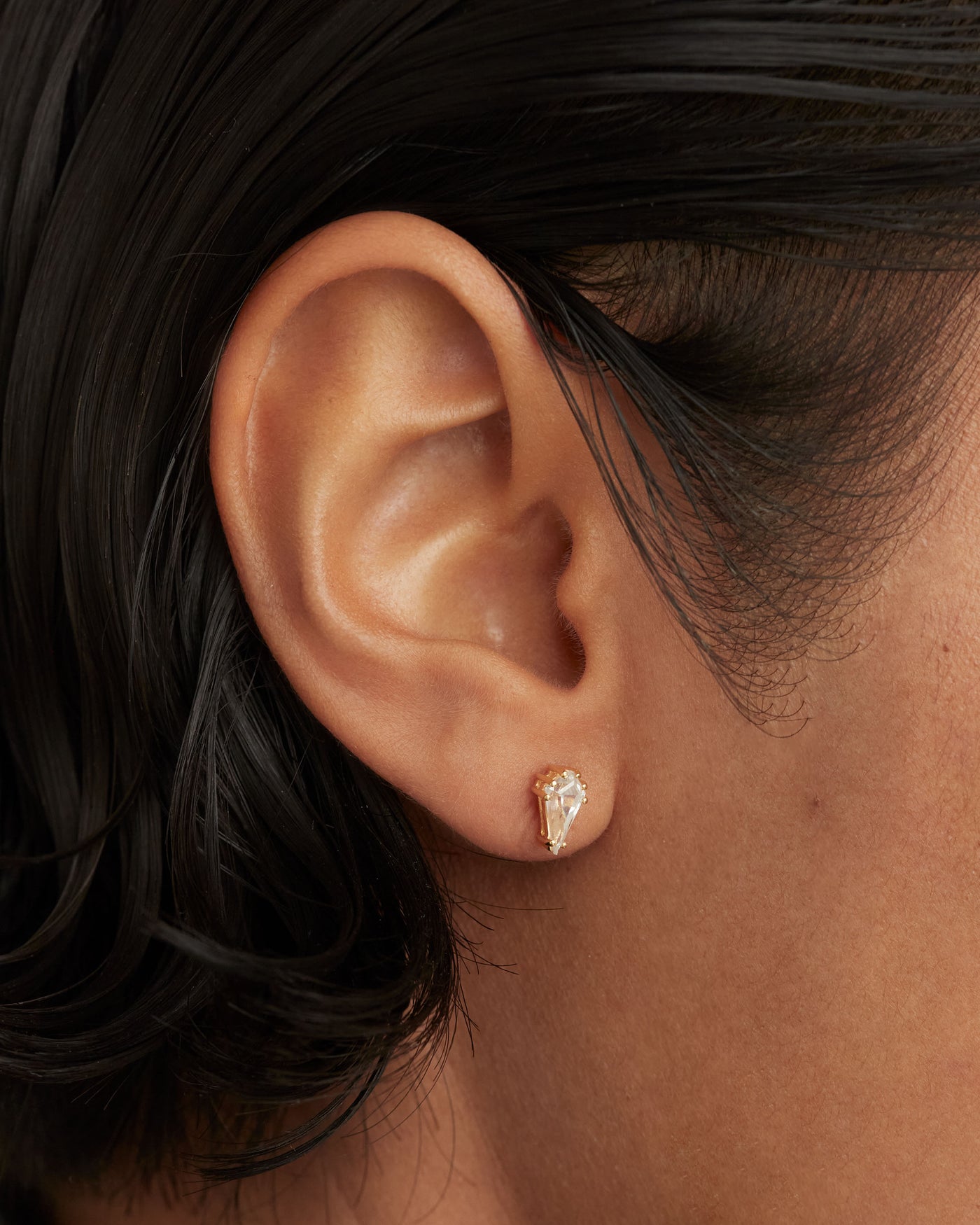 Crystal and zirconia  ear piercings