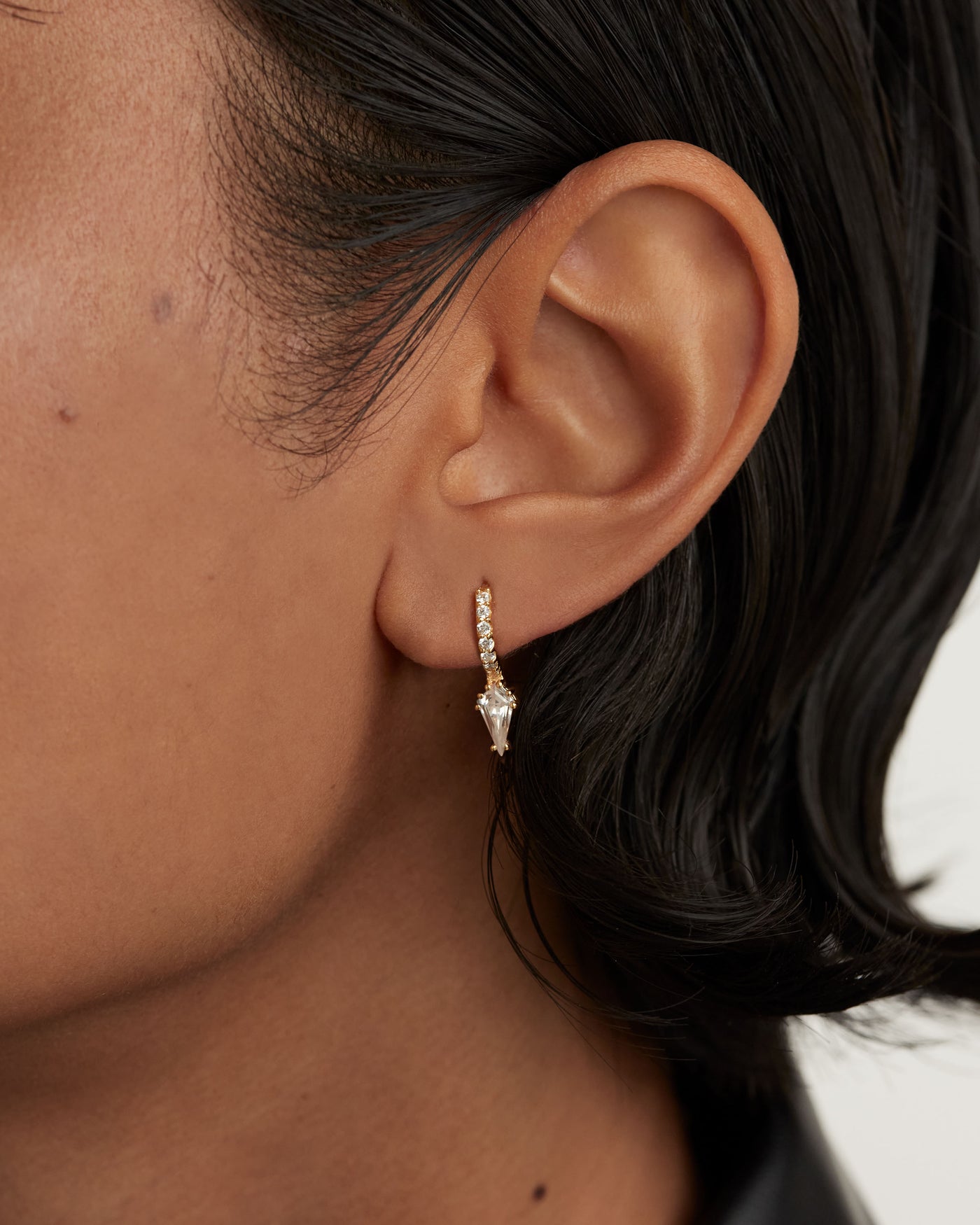 Crystal and zirconia  ear piercings