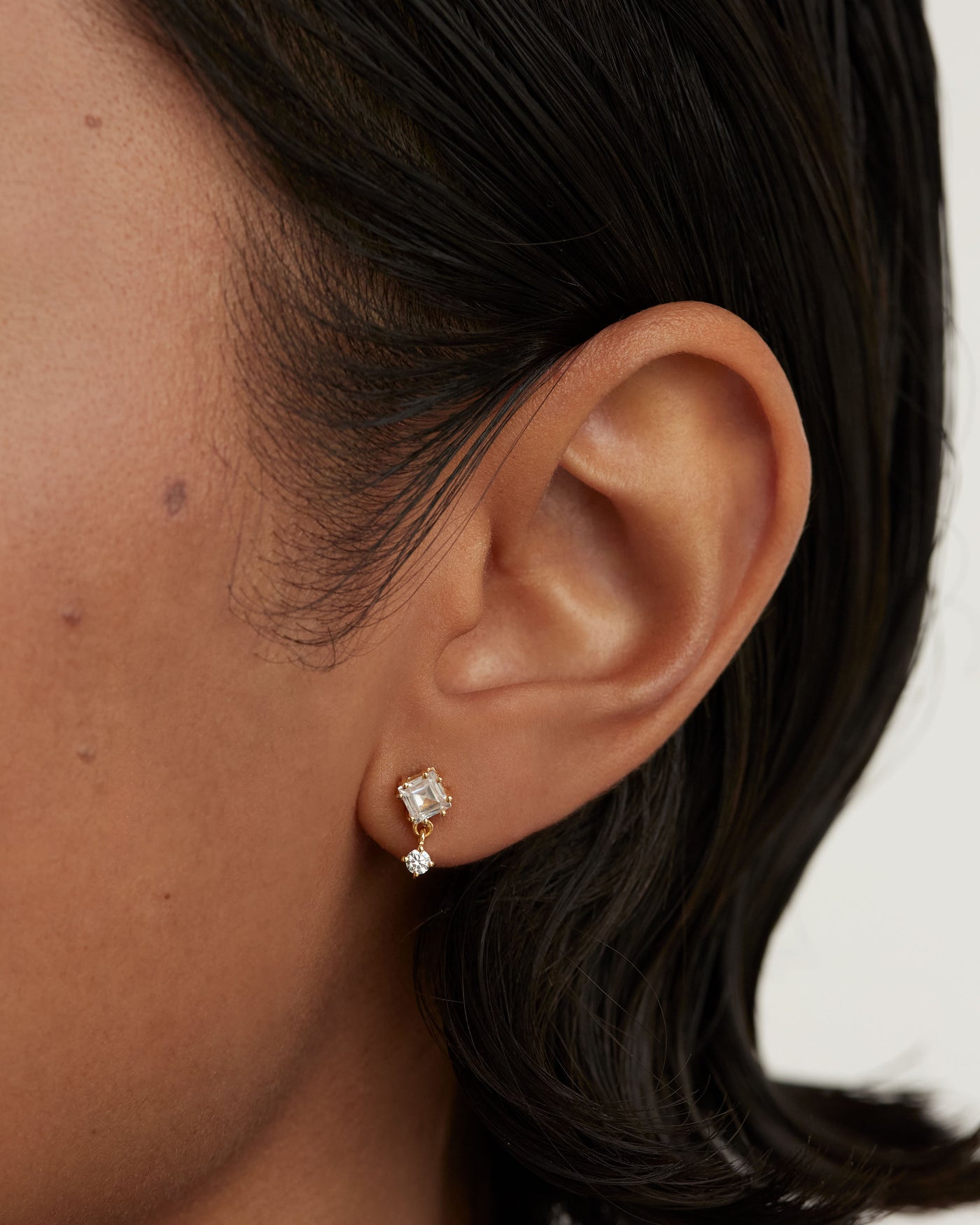 Crystal and zirconia  ear piercings