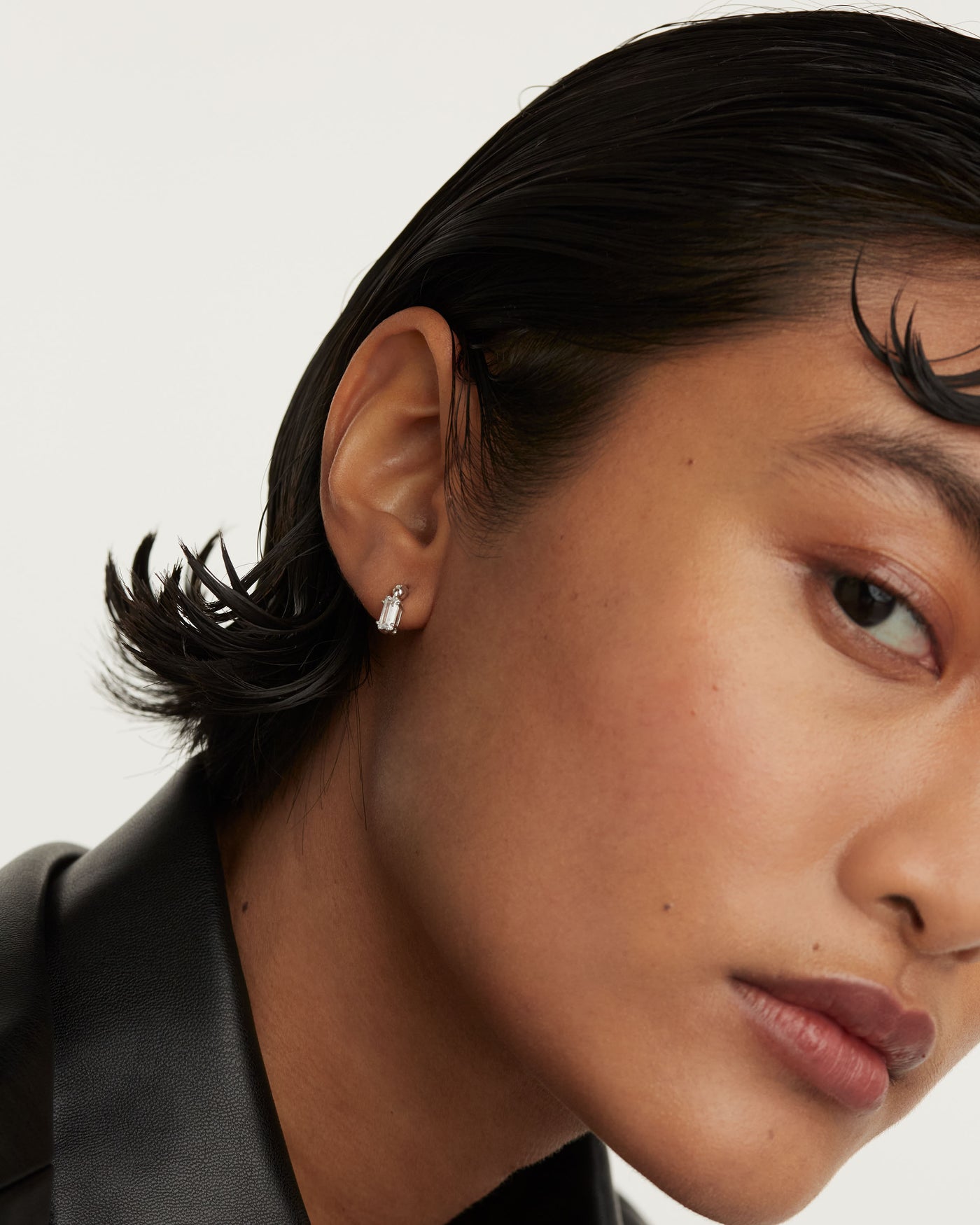 Crystal and zirconia  ear piercings